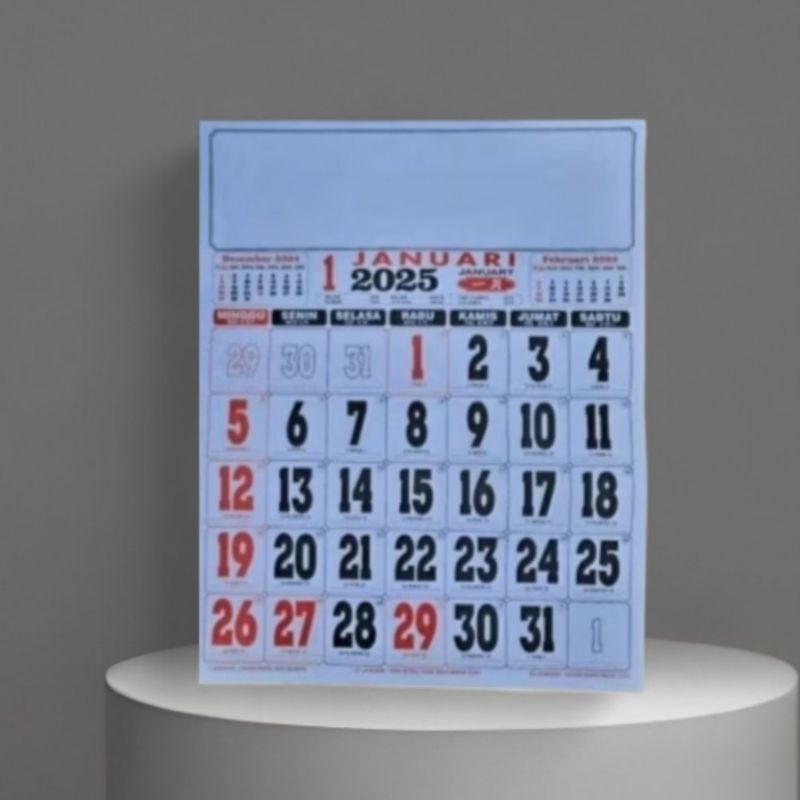 

Kalender kerja jumbo tahun 2025 ukuran 50cm × 64cm 12 lembar × 1 Bulanan