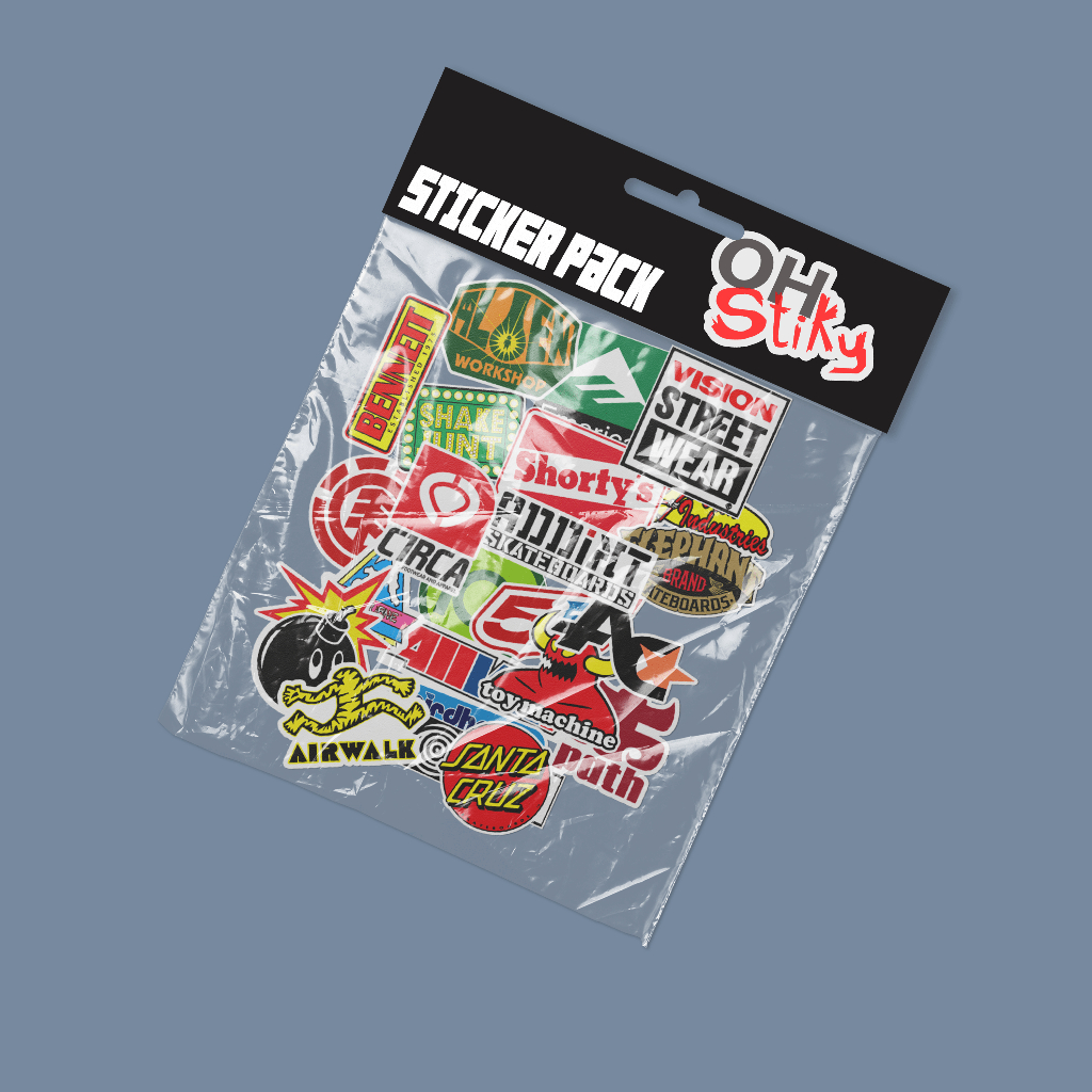 

Sticker stiker distro brand skate mix pack