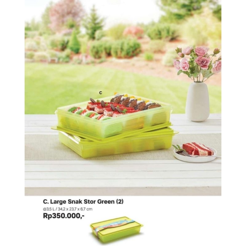 Large Snack Stor Hijau 3,5L / Mosaic Snack Stor 2,9L Tupperware