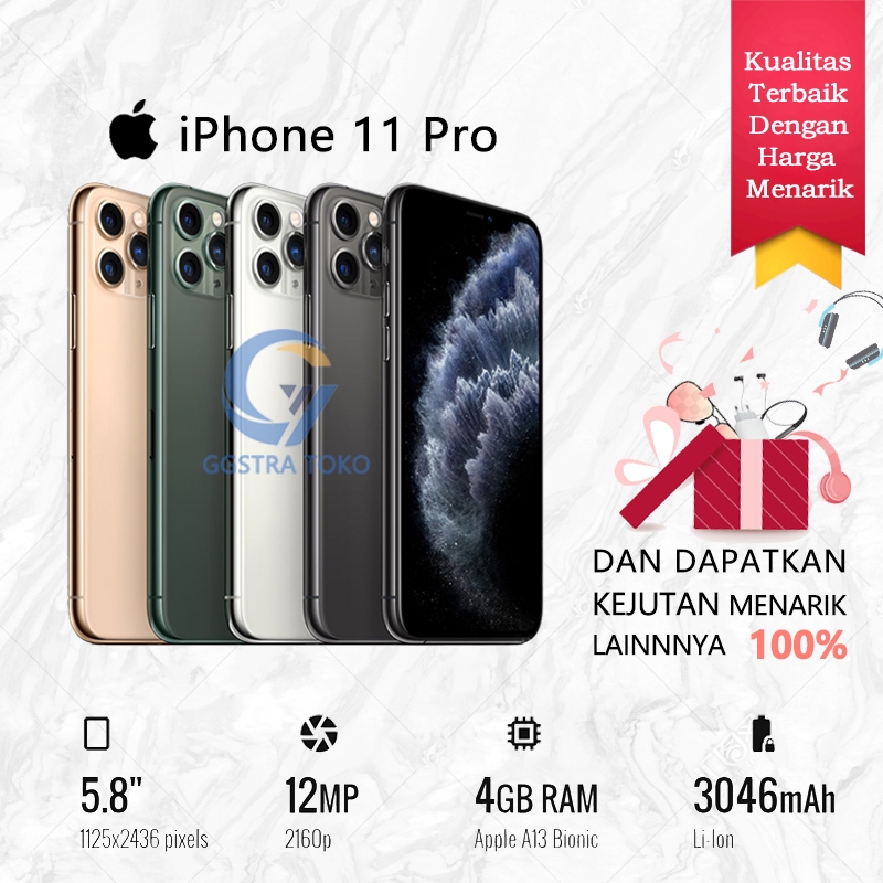 IPHONE 11pro 64GB/256GB SECOND ORIGINAL WARNA BLACK iphone11 128gb
