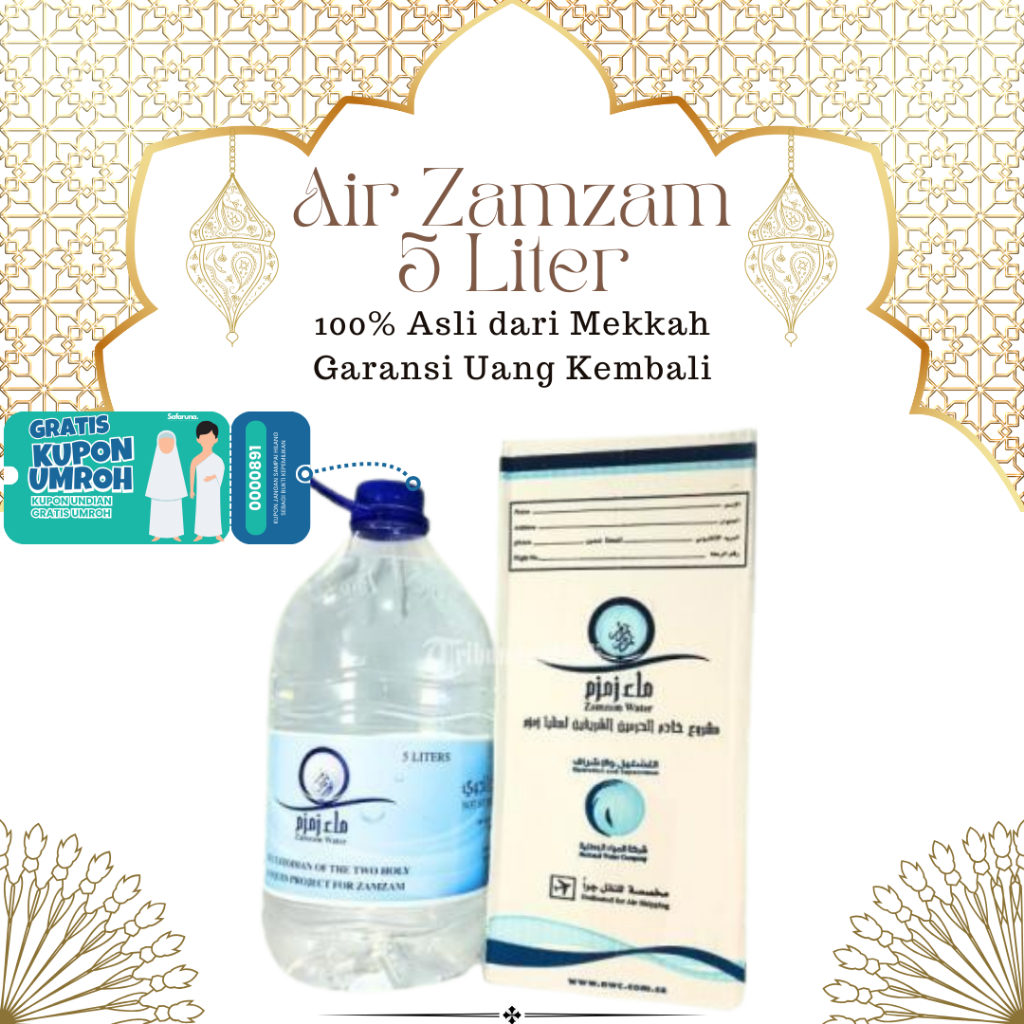 

Zam-Zam Original 5L Galon, Kemasan Box Anti Bocor