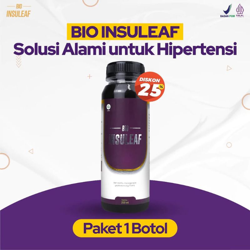 

Bio insuleaf obat herbal alami solusi alami untuk hipertensi paket 2 Botol