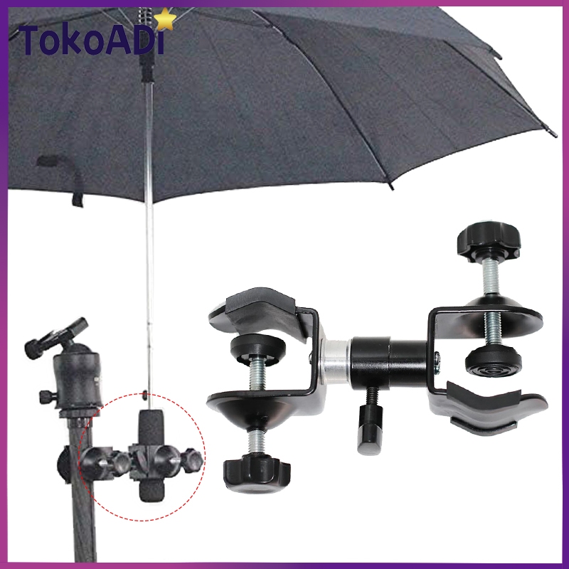Holder Payung Pegangan Tripod/Jepit Holder Payung Untuk Tripod Light Stand/Klip Bracket Payung Tripo