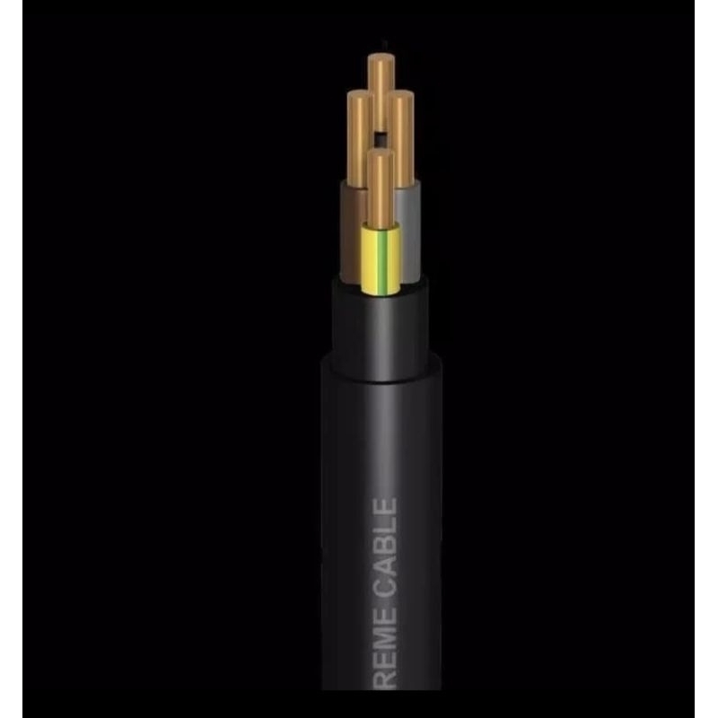 Kabel NYY 4x185 mm 4 x 185 Supreme Hitam per meter NYY 4x185mm Kabel Listrik Kawat Tunggal Tembaga S