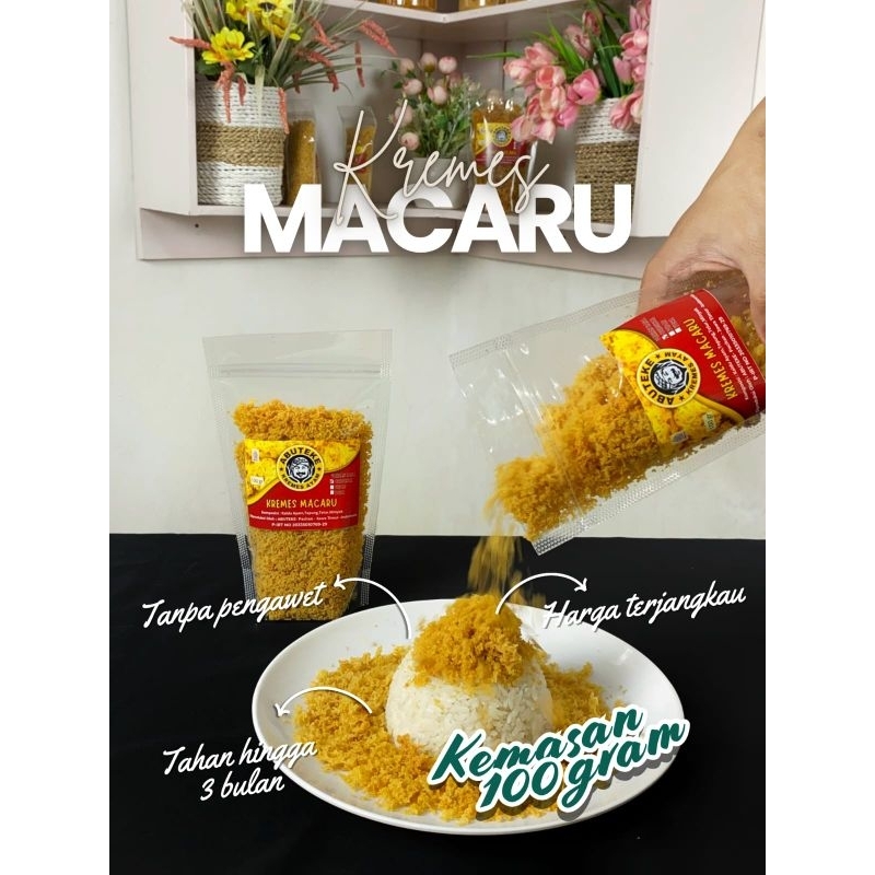 

Kremesan Ayam Enak Kremes MACARU Rasa Original Kemasan Pouch 100gr