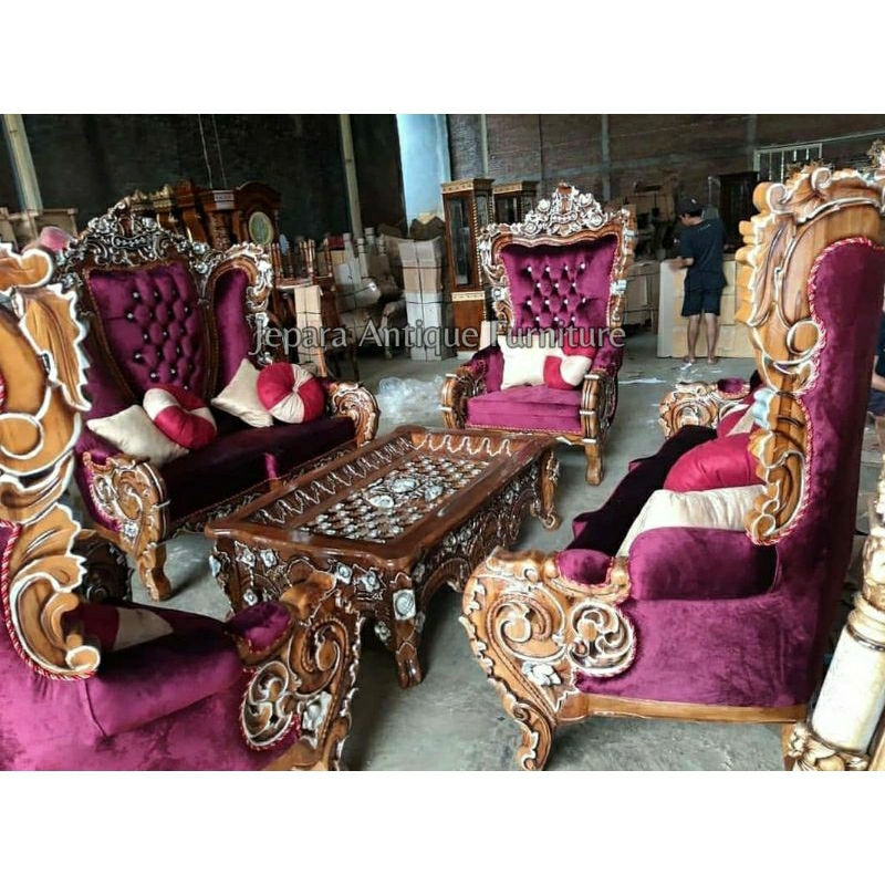 Kursi Tamu Mewah model Sofa Ukiran Jepara