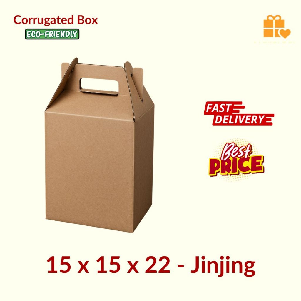 

Kardus Box Jinjing 15x15x22 cm - Polos/Packing/Packaging/Tas/Box/Hampers/Gable Box/Kue Kering