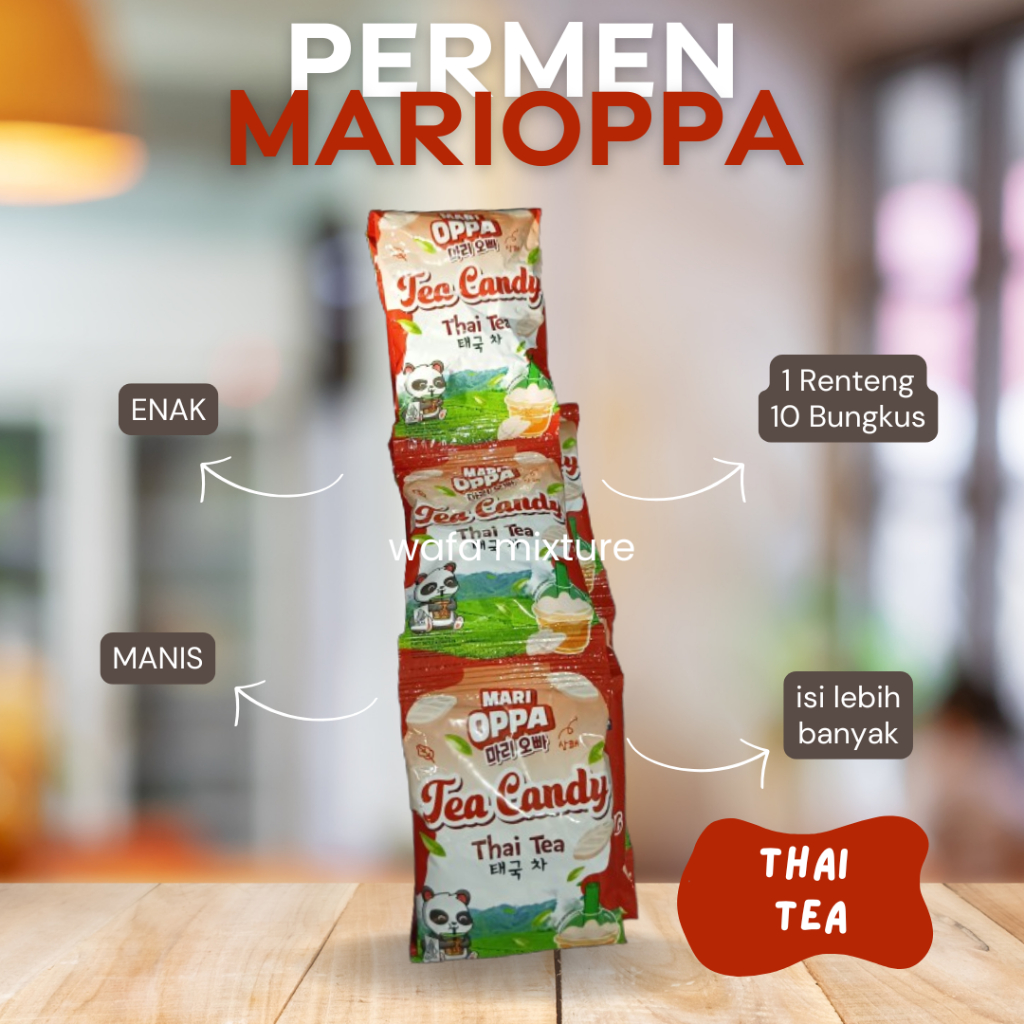 

PERMEN MARIOPPA RASA THAI TEA 1 renteng 10sachet / PERMEN SUSU /MILKY CANDY