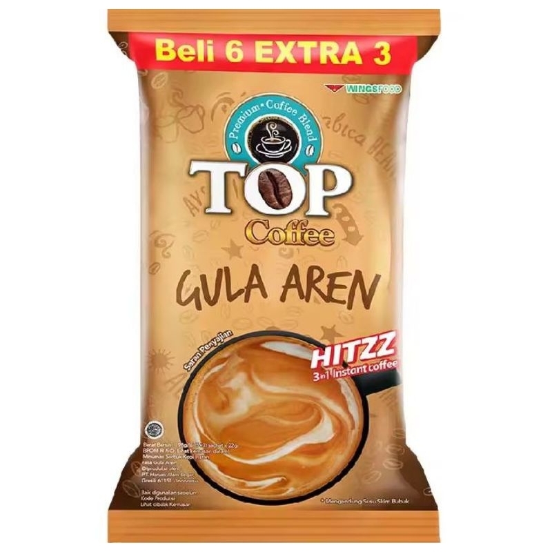 

Top Coffe Kopi Instan Gula Aren isi 6+3/dkirim rencngn 9saset