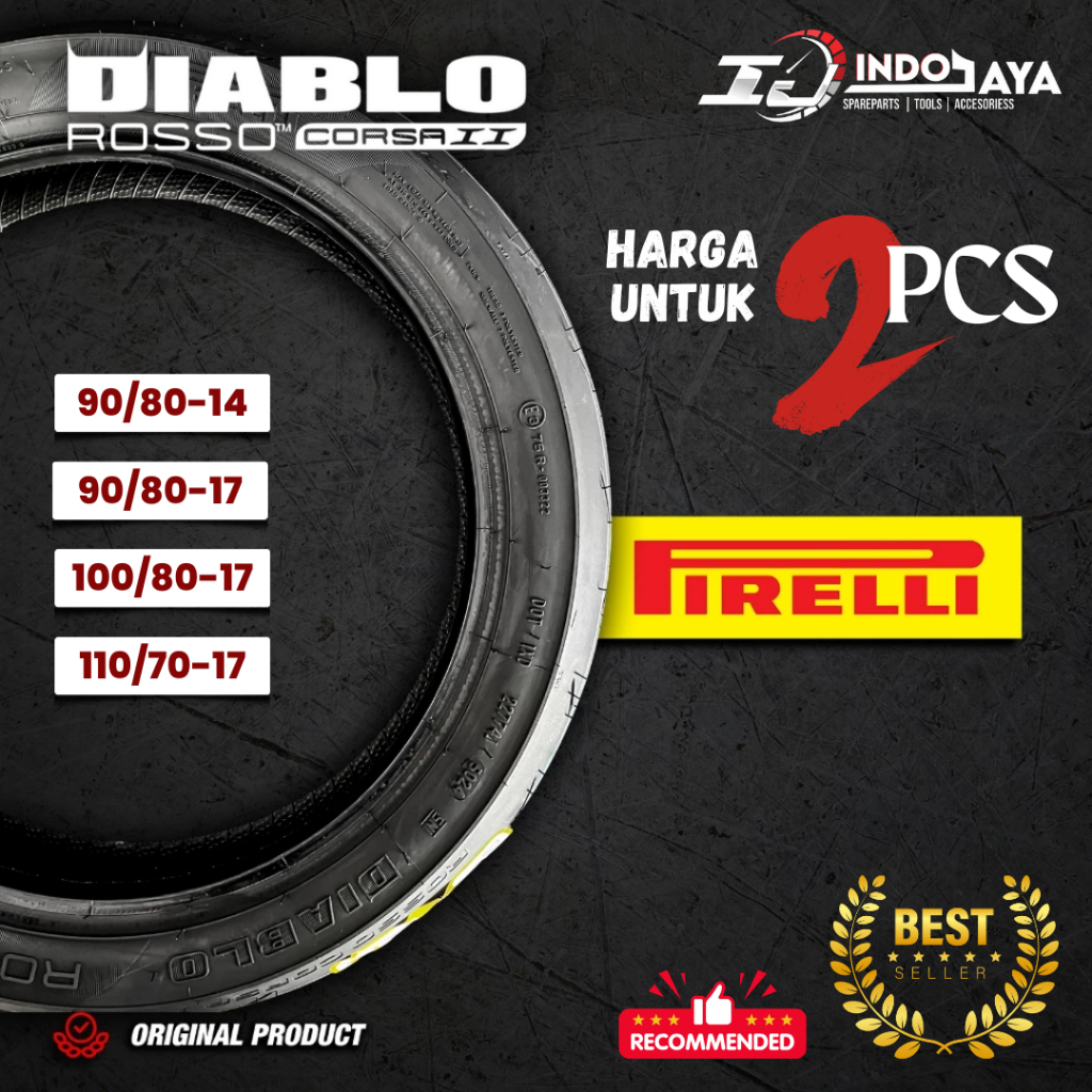 [SEPASANG MURAH] BAN PIRELLI DIABLO ROSSO CORSA 2 ( 90/80-14 - 90/80-17 - 100/80-17 - 110/70-17 ) SO