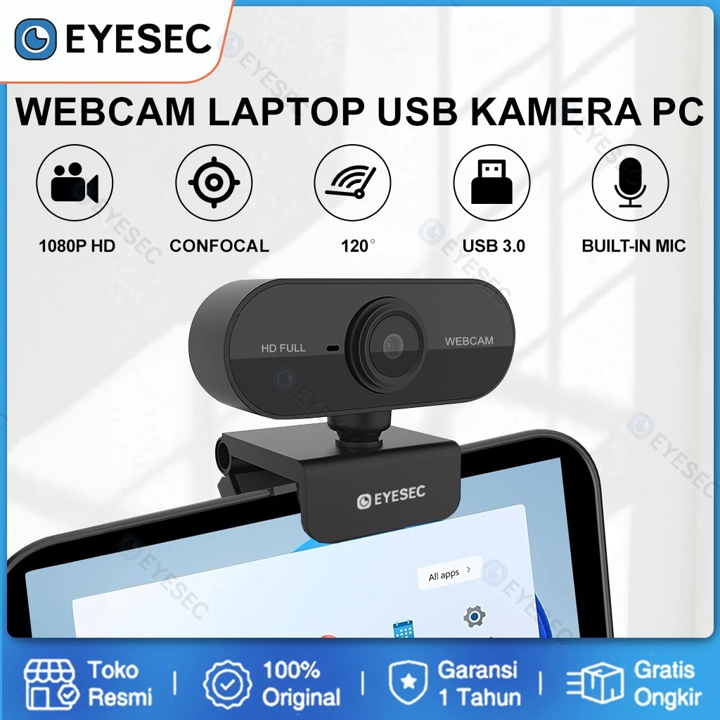 eyesec Webcam Laptop Kamera mini Microphone Camera Mic 4k PC  360 plug kamera live streaming