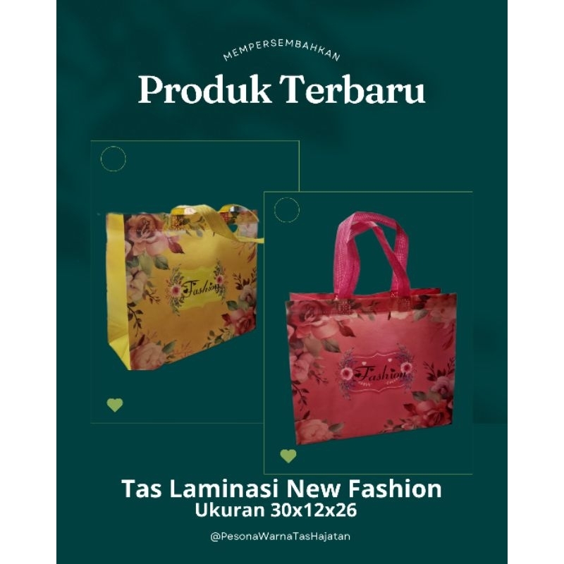 

12 PCS TAS LAMINASI NEW FASHION UK 30x12x26