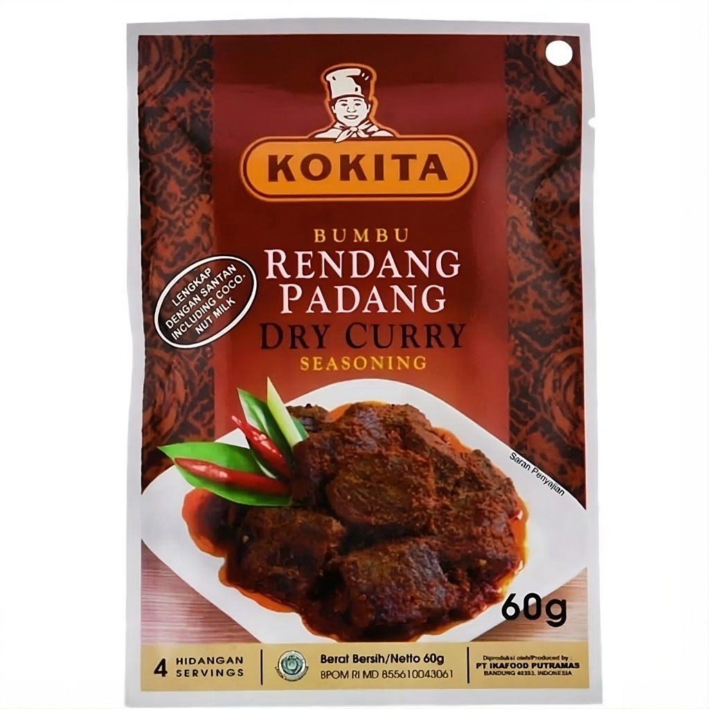 

Kokita Bumbu Rendang Padang Instan 60g | Lengkap Santan Sachet