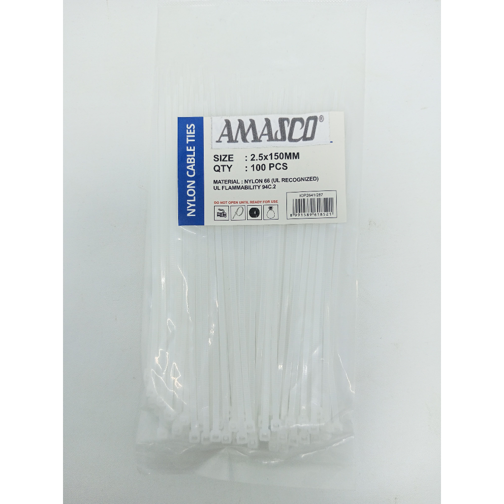 

Kabel Ties / Cable Tie 2,5x150mm 6" - Putih