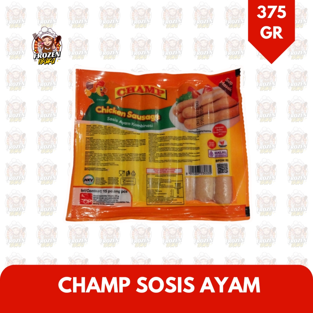 

CHAMP CHICKEN SAUSAGE SOSIS AYAM 15 PCS 375GR