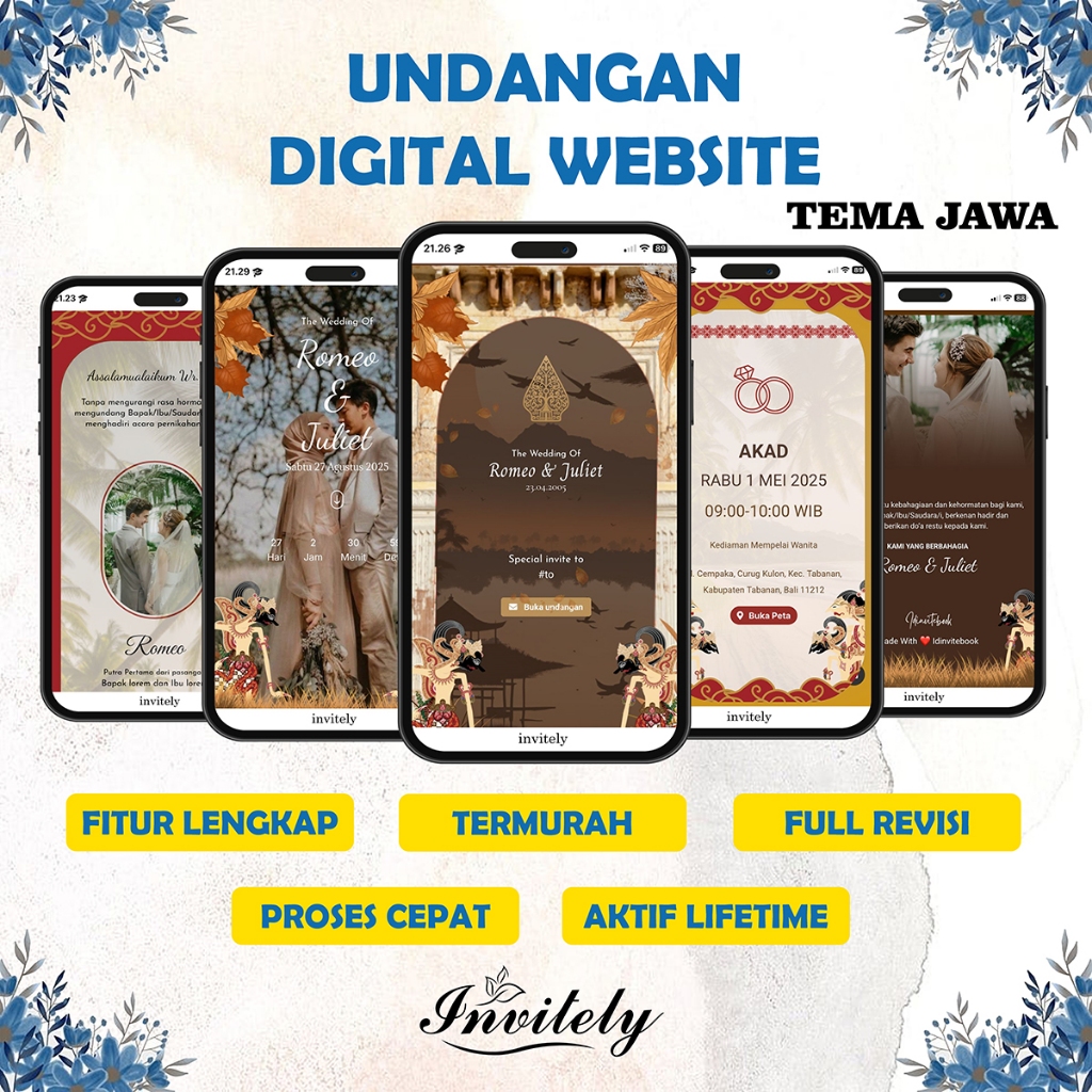 1 HARI JADI.. Undangan Digital Website Pernikahan Tema Jawa Premium  | Undangan Online Web Wayang Ae