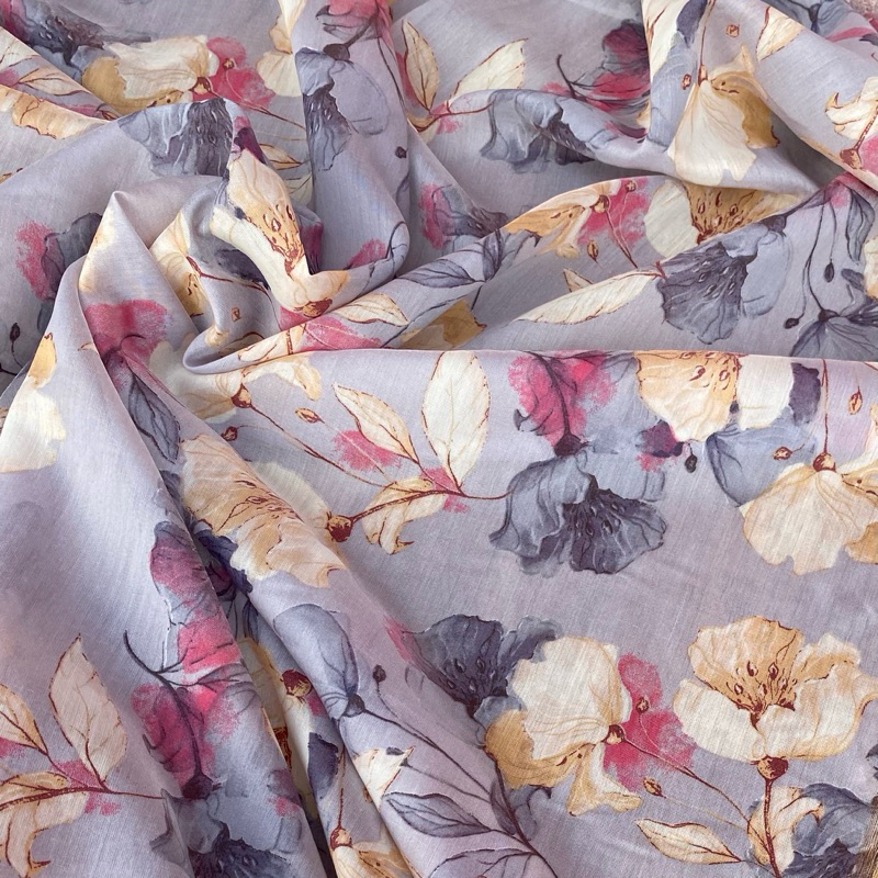 kain katun silky motif/kain silky sutra/kain silky sutra/kain motif cantik/kain motif bunga