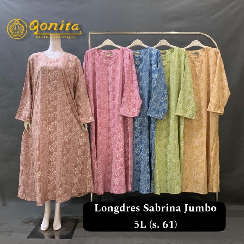 Daster Jumbo || Daster Pekalongan || Longdres Sabrina Jumbo 5L Qonita Batik || Daster batik Longdres