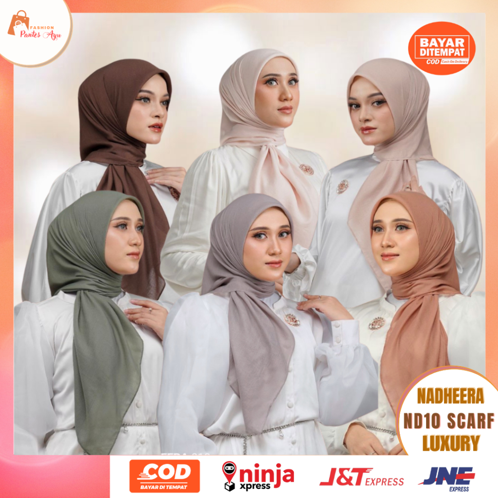 Exclusive Hijab Premium Segi Empat 4 Jilbab Voal Premium ND 010 Scarf By Nadheera Luxury Kerudung Se