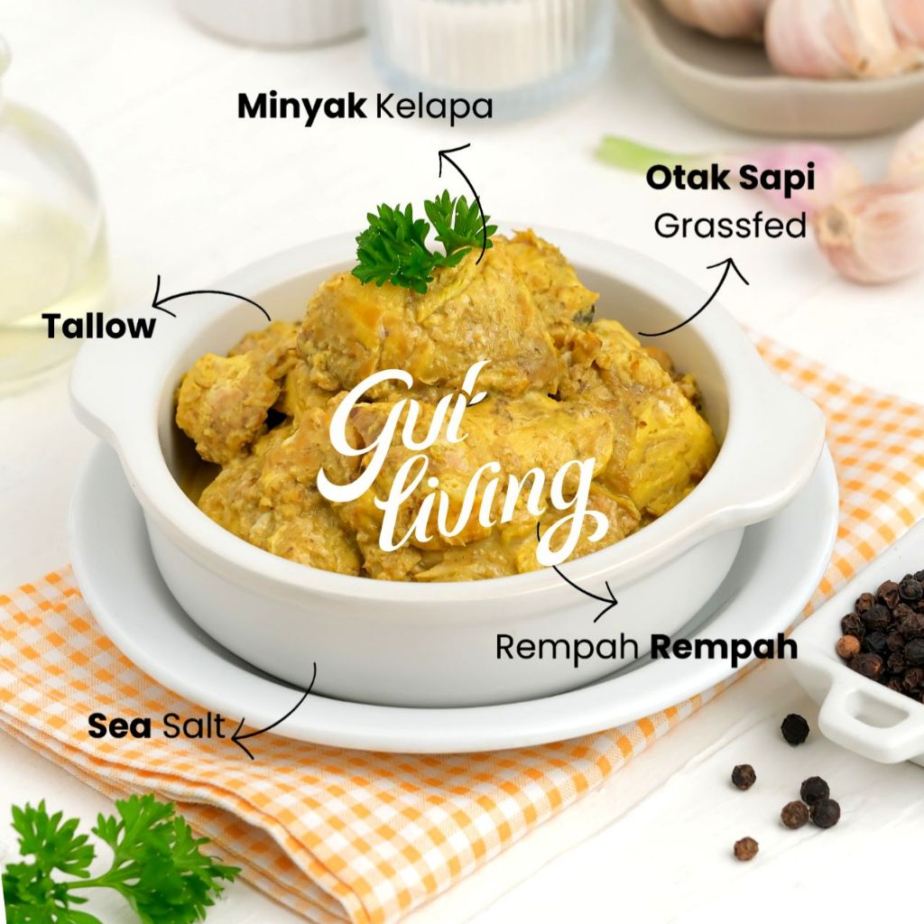 

Otak Bumbu Kuning Grassfed Beef Brain Natural MPASI Benourish