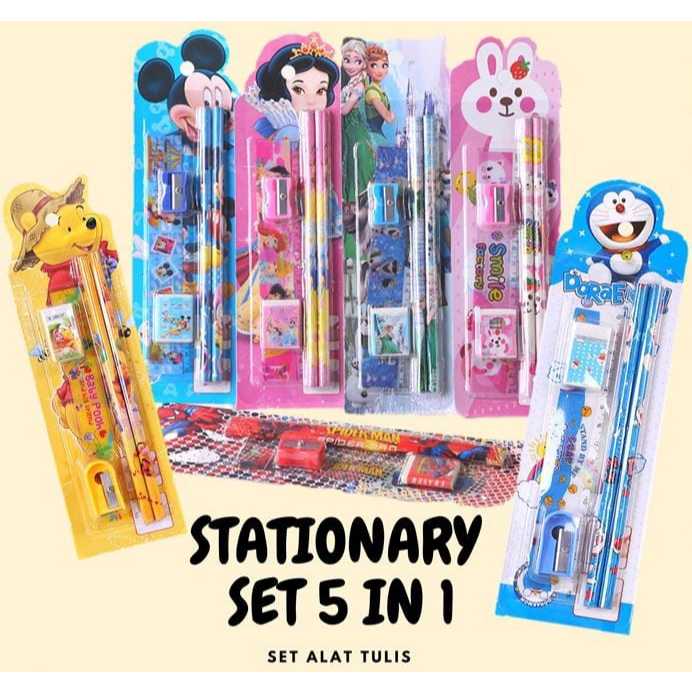 

Stationary Set 5 in 1 Karakter / 1 Set Alat Tulis