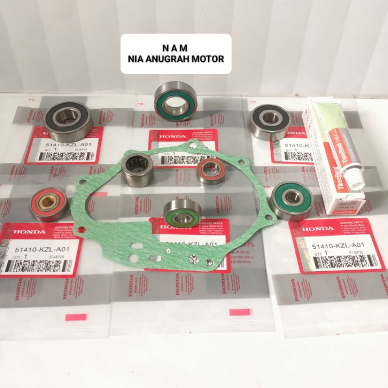 Bearing laher gardan rasio+paking gardan+lem Honda KZL paking gardan+lem beat fi beat esp Scoopy fi 