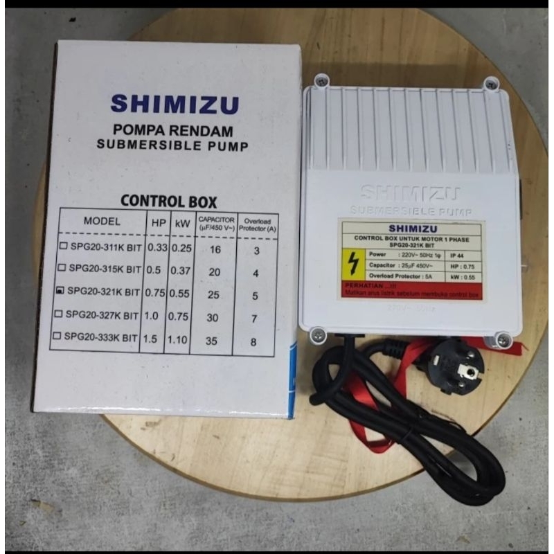 control box shimizu spg20-321 K bit (0,55 kw / 0,75 hp )