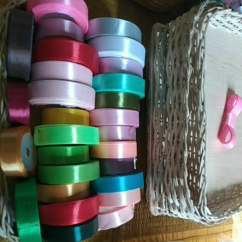 

1 meter pita satin lebar 2 cm meteran kado pita meteran