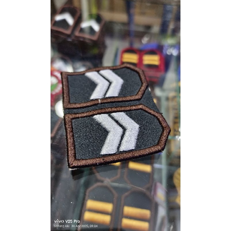 bordir pangkat briptu // bahan polyester