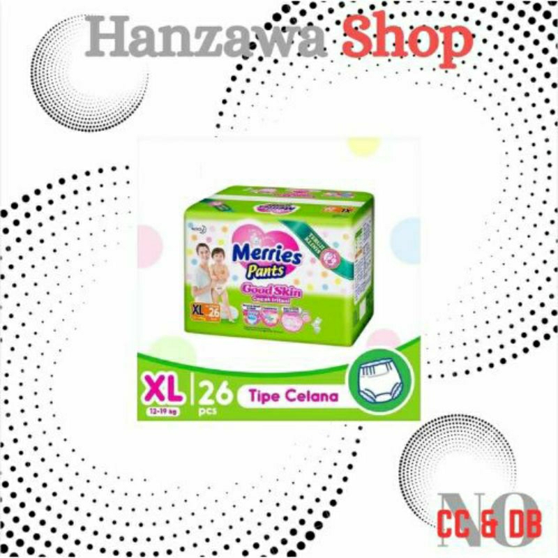 Pampers Merries || Popok celana || ukuran XL isi 26