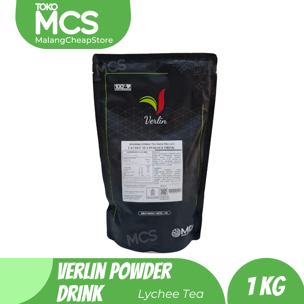 

VERLIN bubuk minuman rasa LYCHEE TEA / Verlin Bubble Drink 1kg
