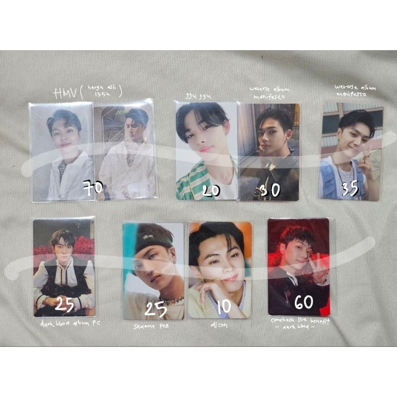 photocard enhypen manifesto dark blood jay ni-ki jungwon cuci gudang murah