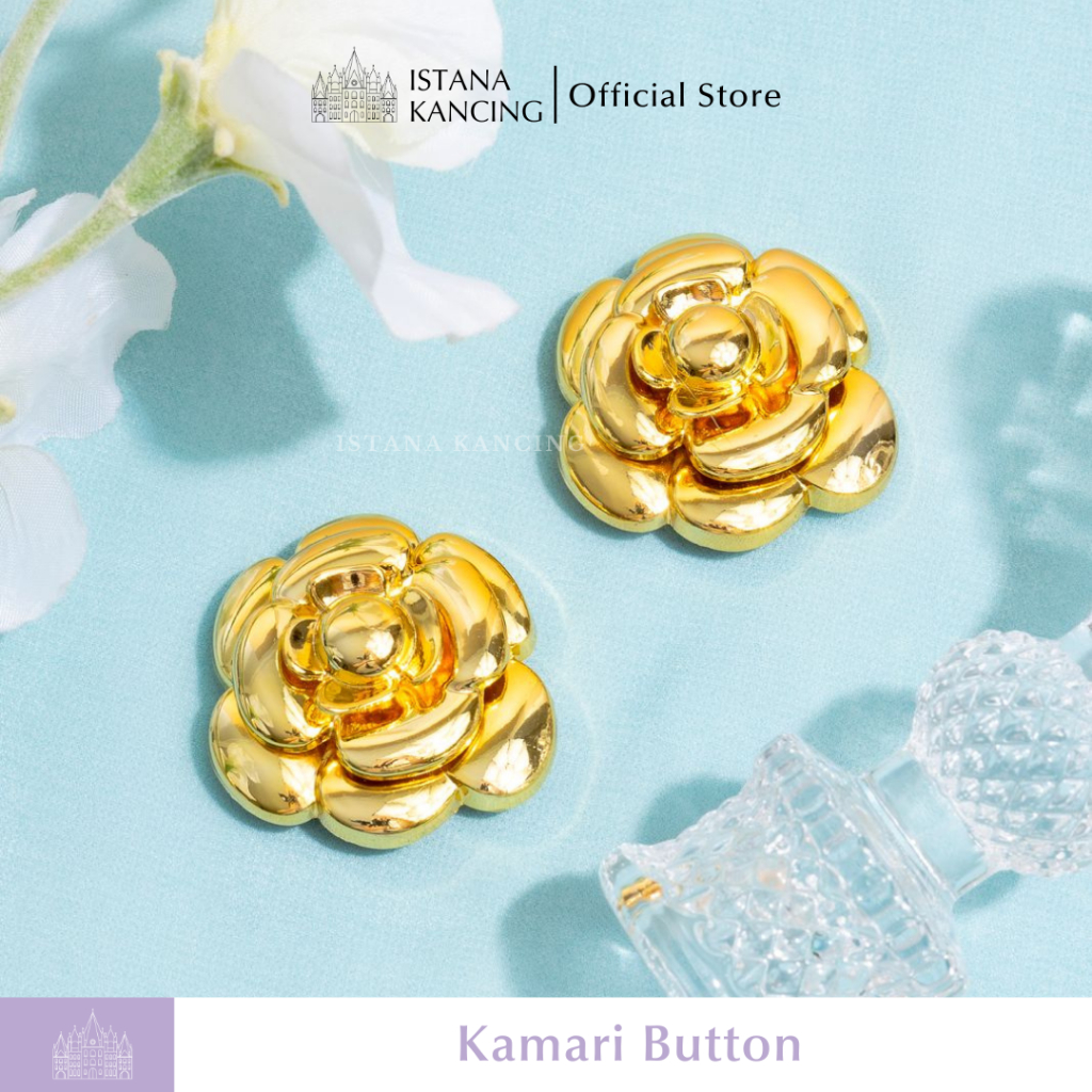 Kancing Jamur Kamari Button | Aksesoris Kancing Bunga Unik Mewah Besar Premium Button | IstanaKancin