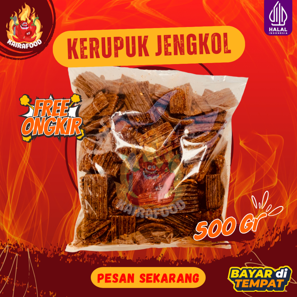 

500 GR KERUPUK JENGKOL PEDAS MANTUL