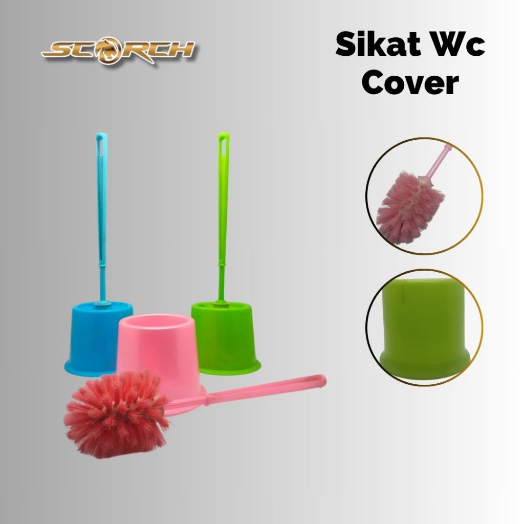 Scorch - Sikat WC Kamar Mandi - Sikat Kloset Duduk / Jongkok + Tempat / Sikat WC Toilet