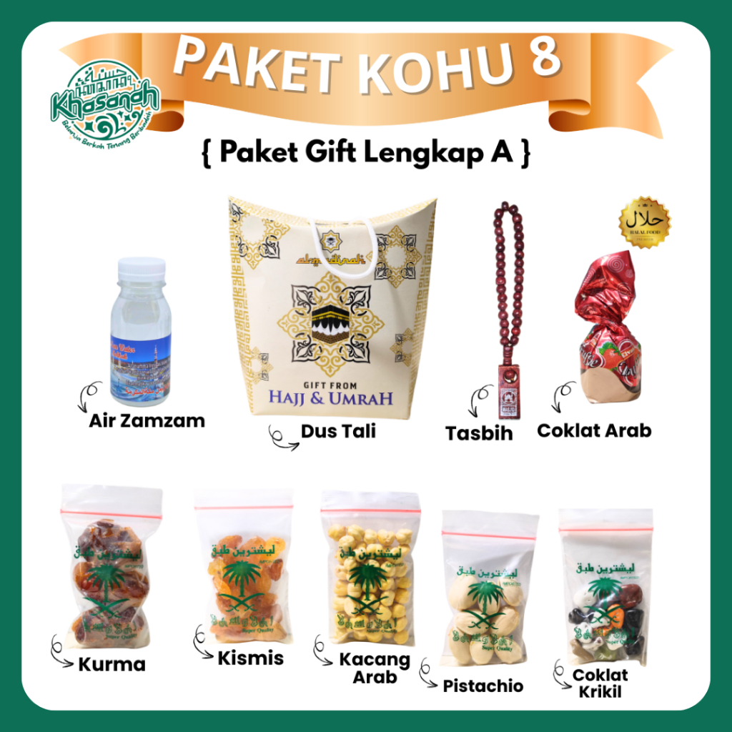 

[ KOHU ] Paket Gift Lengkap Oleh-oleh Haji Umrah Hampers