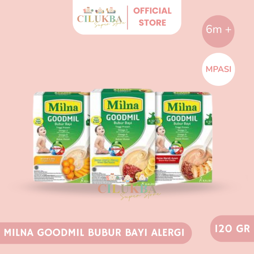 MILNA GOODMIL BUBUR BAYI 120g | BUBUR BAYI | BUBUR BAYI ALERGI SUSU SAPI | BUBUR ALERGI | BUBUR MPAS