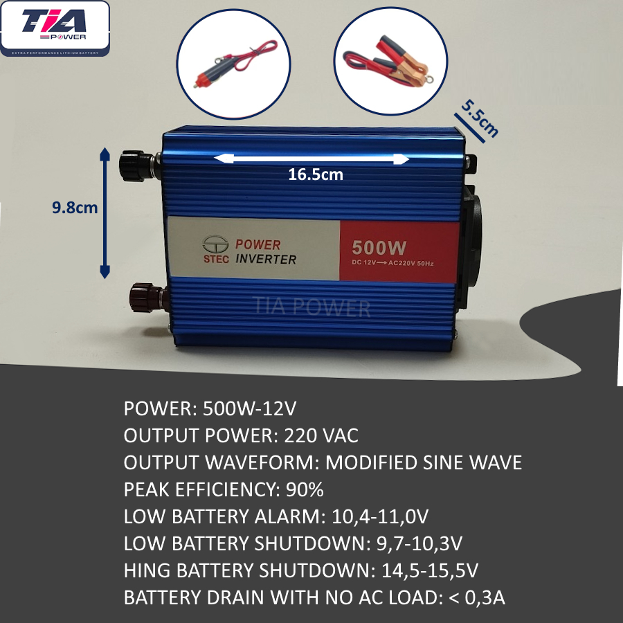 POWER INVERTER STEC 500W – 12V ke 220V  - Inverter DC ke AC
