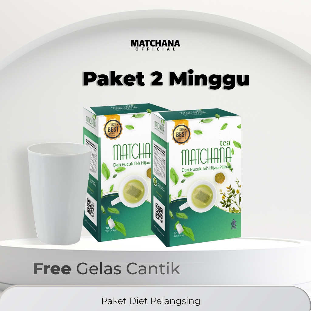 Obat Diet Herbal | Paket Teh Pelangsing Ampuh DIET DETOX | Teh Diet Matchana Teh Hijau & Jati Cina S