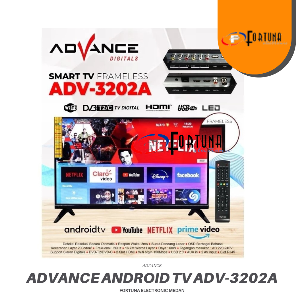 ADVANCE TV 32 inci ANDROID TV / 32 Inch Smart TV / Android TV 3203A/ 3209A MEDAN GARANSI RESMI
