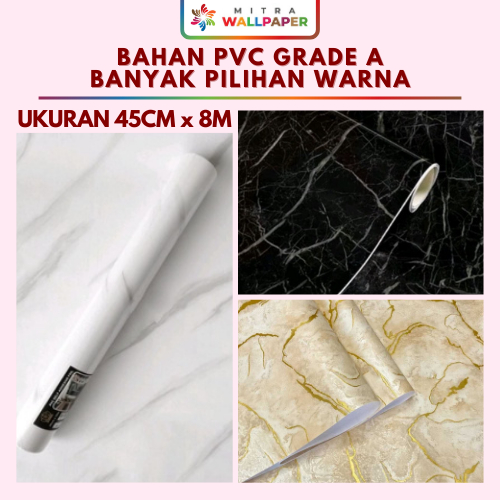 Stiker Wallpaper Dinding Motif Marmer Marble Putih Walpaper Marmer Marbel Dinding Dapur