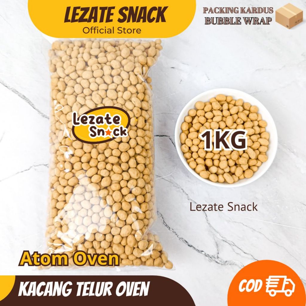 

Kacang Telur Atom Oven Kiloan 1Kg Gurih Manis Murah / Kacang Telor Singapur Bima Garuda / Kacang Telur Bali Panggang WAP SNACK