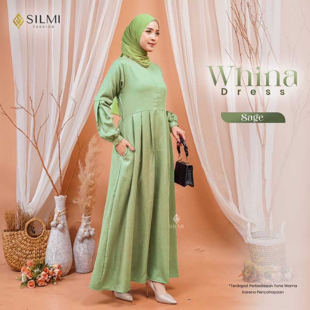 Moslemwear | Baju Muslim Wanita - Whina Dress - Gamis Terbaru Polos Simple Elegan - Gamis Wanita Ter