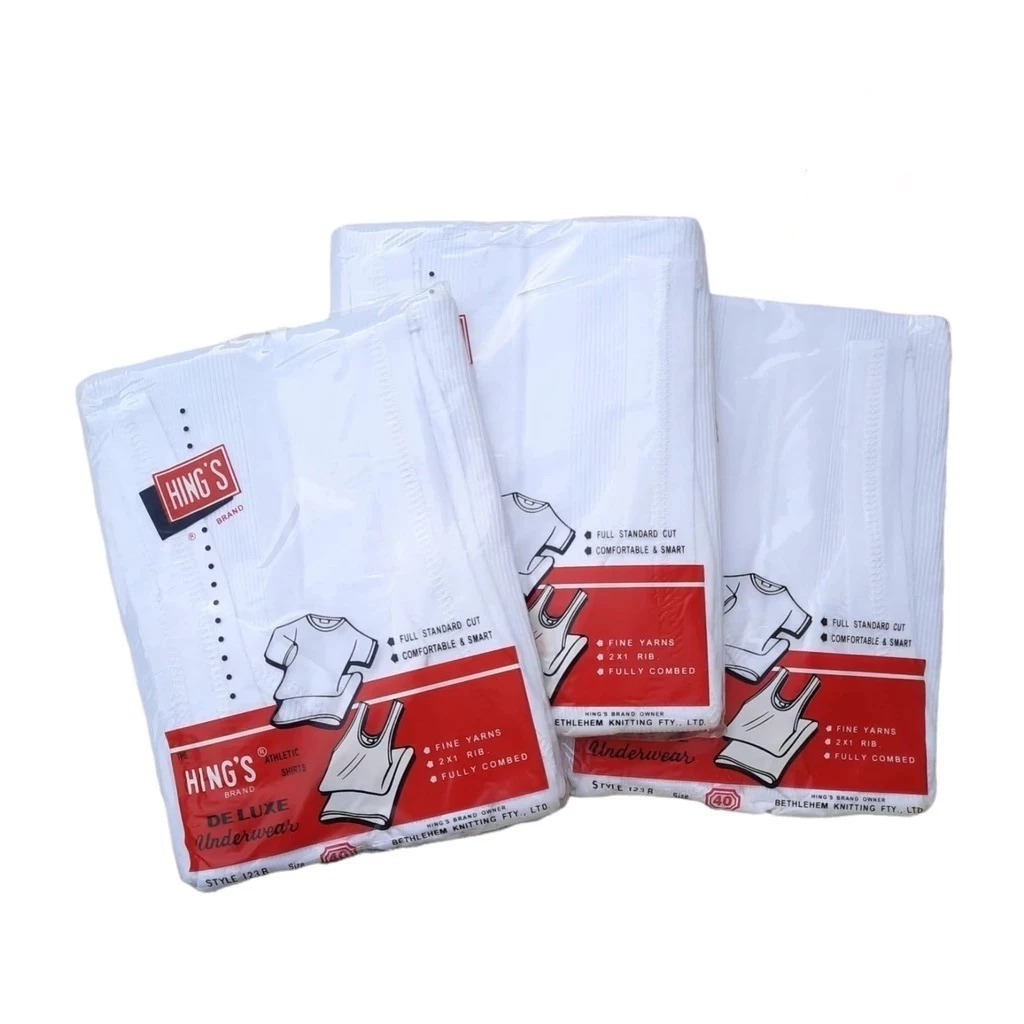 [3 PCS] Singlet HING'S 123 Pria Dewasa, Kaos Dalam Hings Laki-laki Hing GTman Remaja Rider GT / Sing