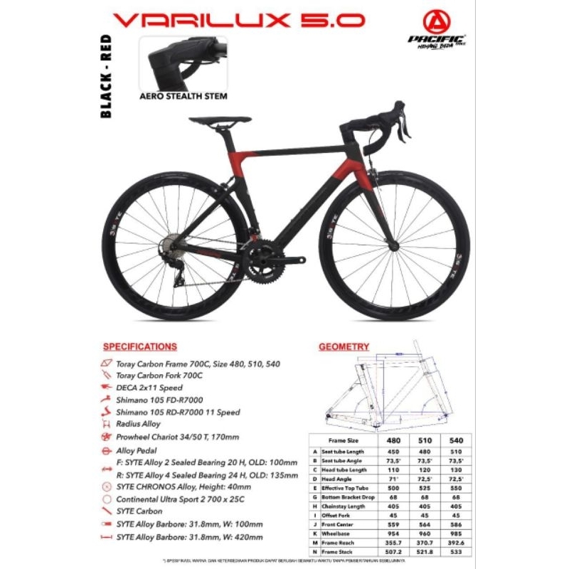 Sepeda Road Bike Varilux 5.0 Pacific