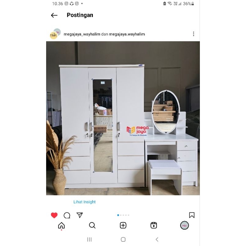 paketan lemari lcbp + meja rias