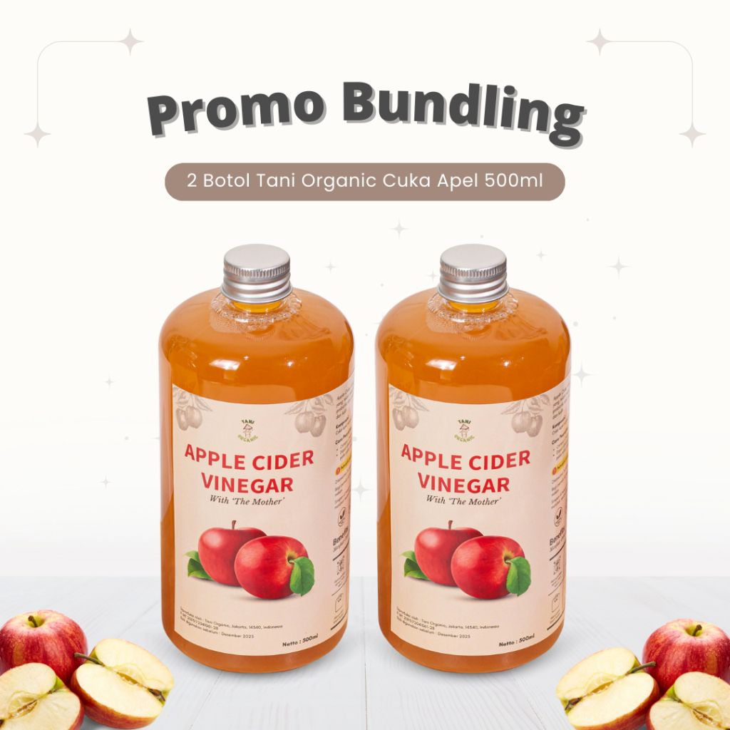 

Promo Paket Bundling Beli 2 Pcs Tani Organic Cuka Apel - Cuka Apel Tani Organic - Apple Cider Vinegar Tani Organic - Cuka Apel Asli 100% - Murni, Alami, Tanpa Campuran, Untuk Diet & Kesehatan