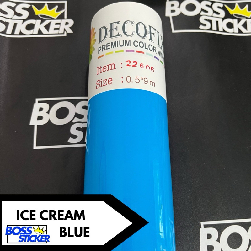 Sticker Ice Cream Blue Glossy - Stiker Ice Cream Blue Glosi - Skotlet Ice Cream Blue Kilap
