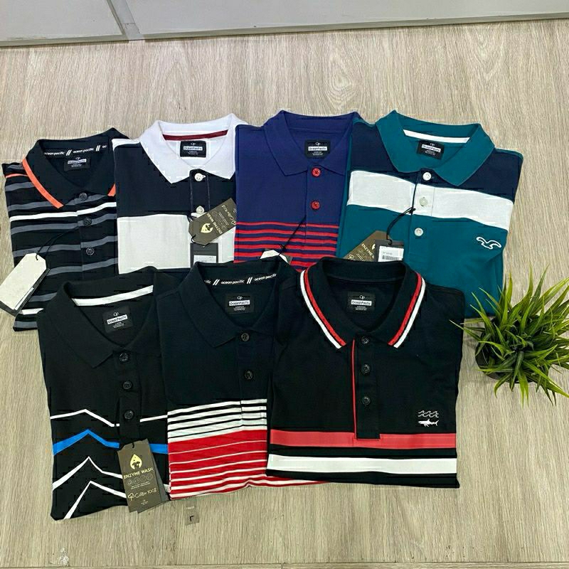 kaos kerah ocean pacific pria original