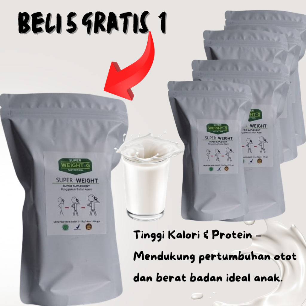 

susu penggemuk badan susu lahap makan super weight paket hemat 5 gratis 1